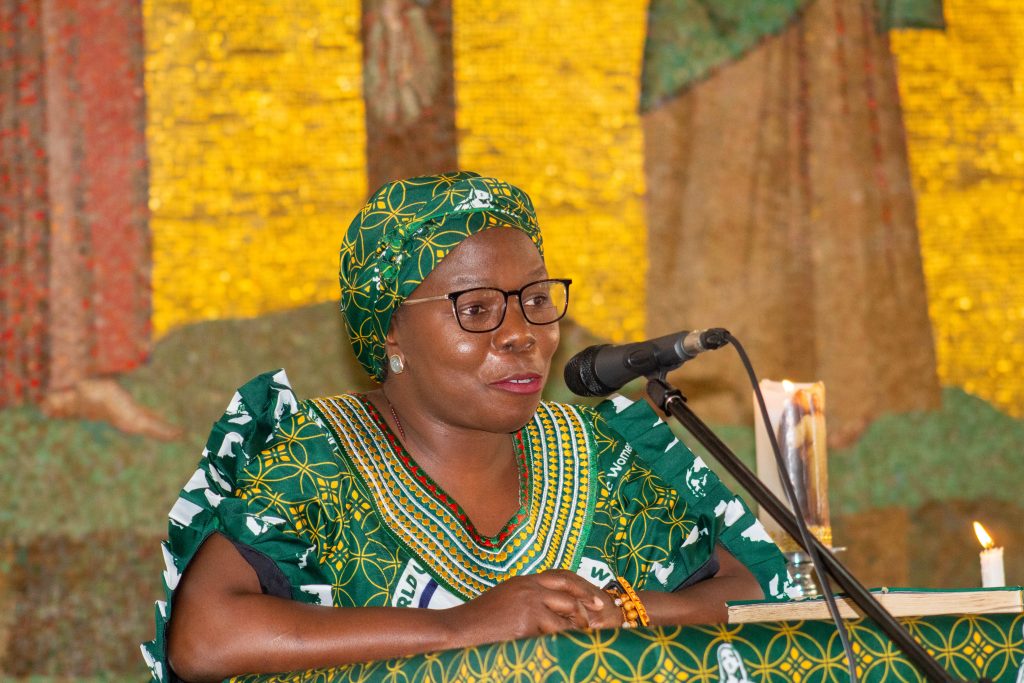 Mrs. Gloria Namonde making her speech