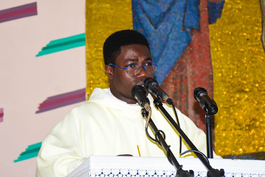 Fr. Anselme making a speech