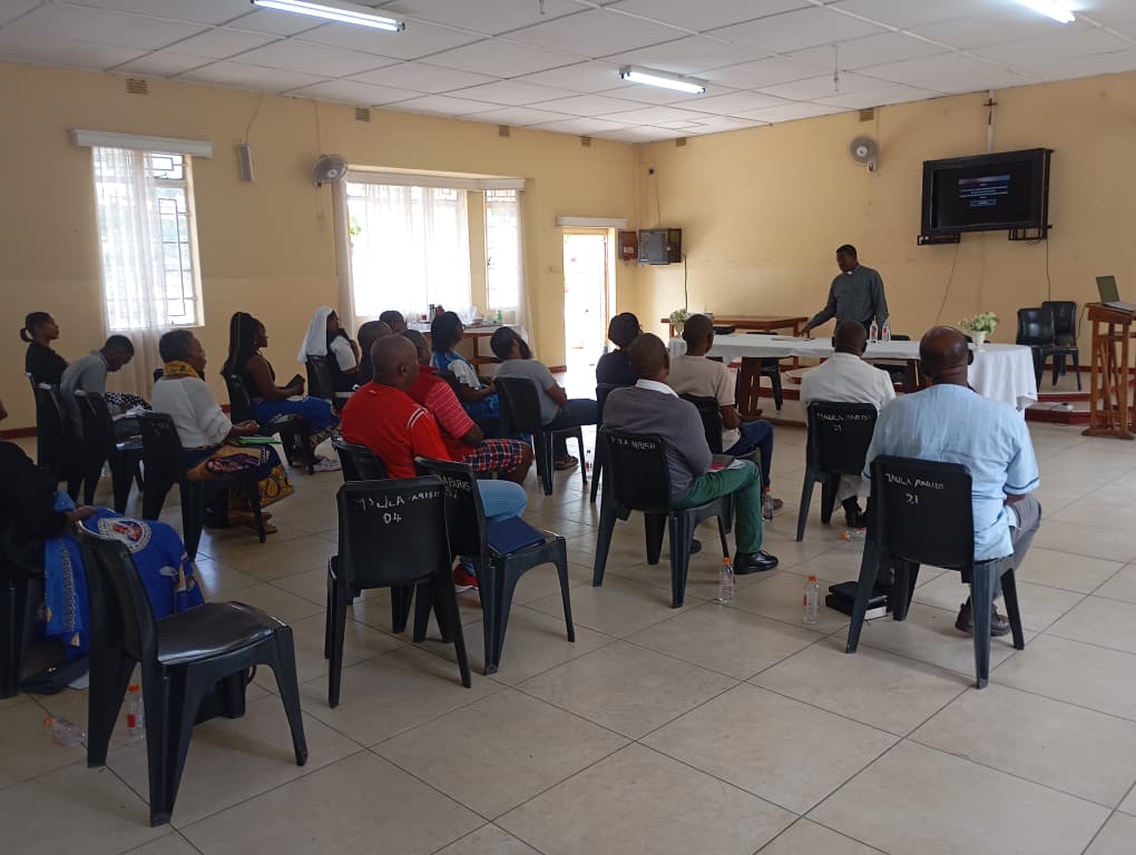 Leading the way: Fr. Frank Phiri explains the teachings of the Second Vatican Council