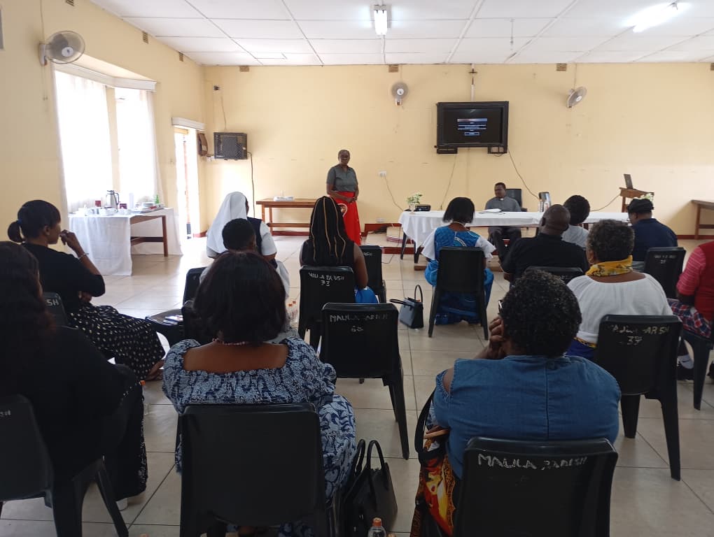 Maula Cathedral Chairperson Mrs. Dorica Chirwa speaks on the vital role of the Cathedral in shaping liturgical practices throughout the Archdiocese of Lilongwe